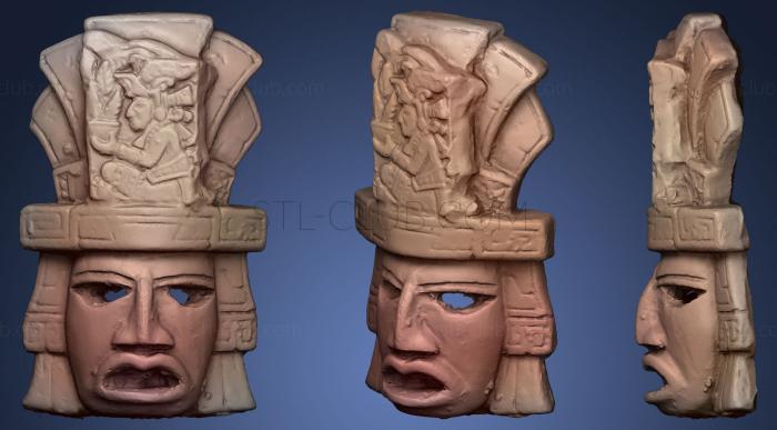 3D model Mayan Mask 2 (STL)